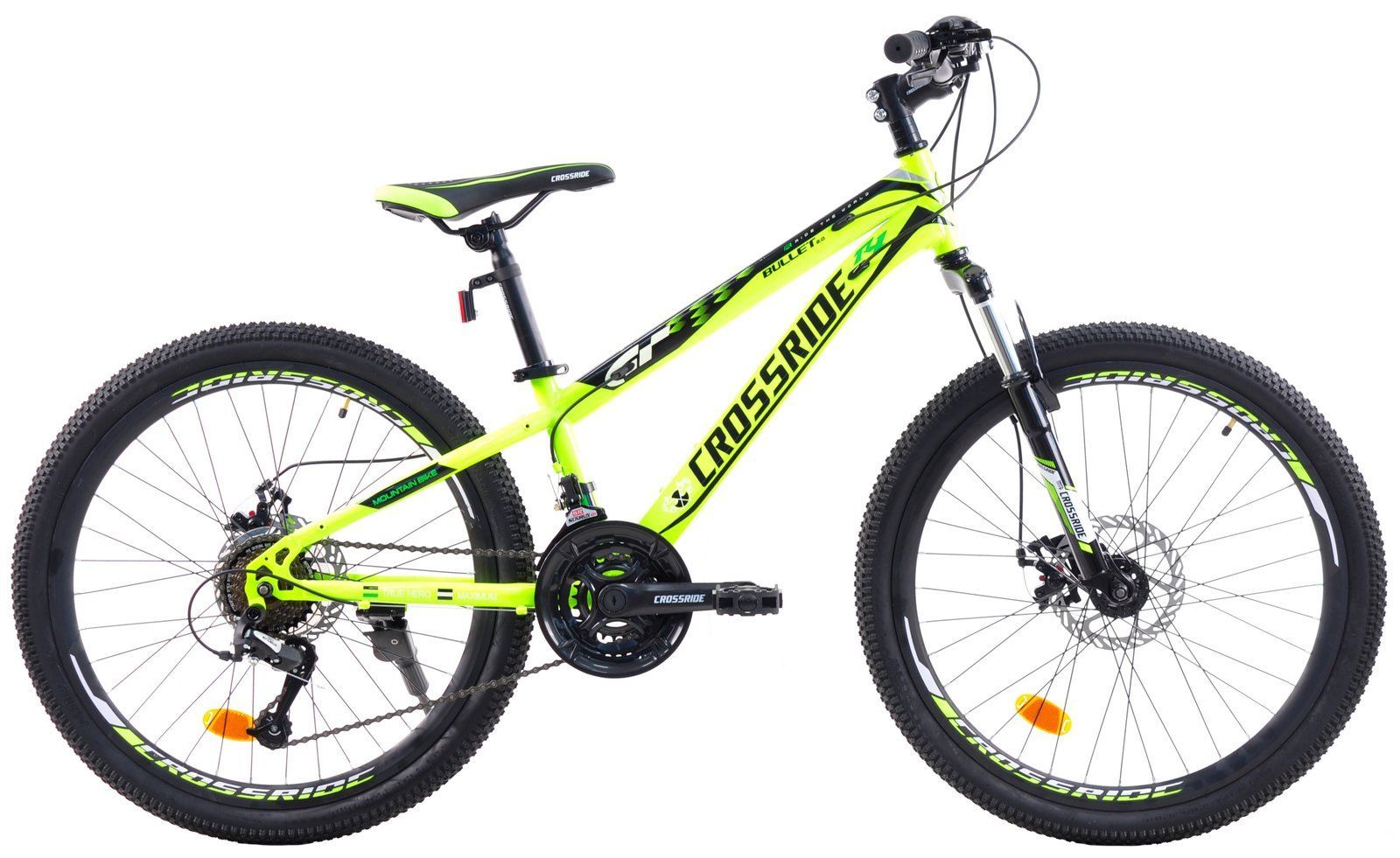 Велосипед Crossride Bullet 2.0 24" 11" салатовий + подарунок