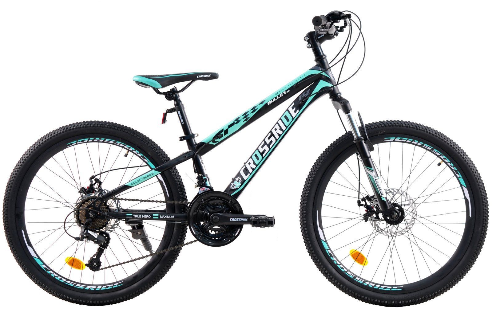 Велосипед Crossride Bullet 2.0 24" 13" бірюзовий + подарунок