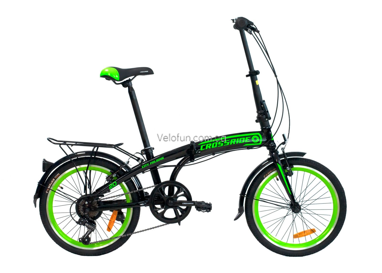 Велосипед City Folding Crossride 20" 12.5" 2024 Зелений