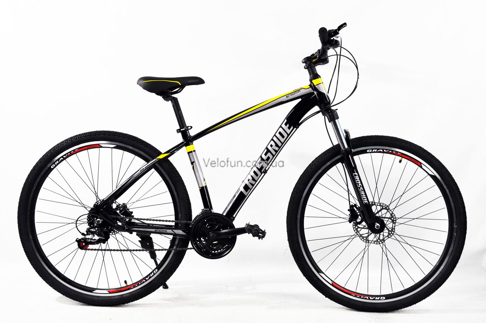 Гірський велосипед Crossride Enigma 29" (gidro) чорно-жовтий