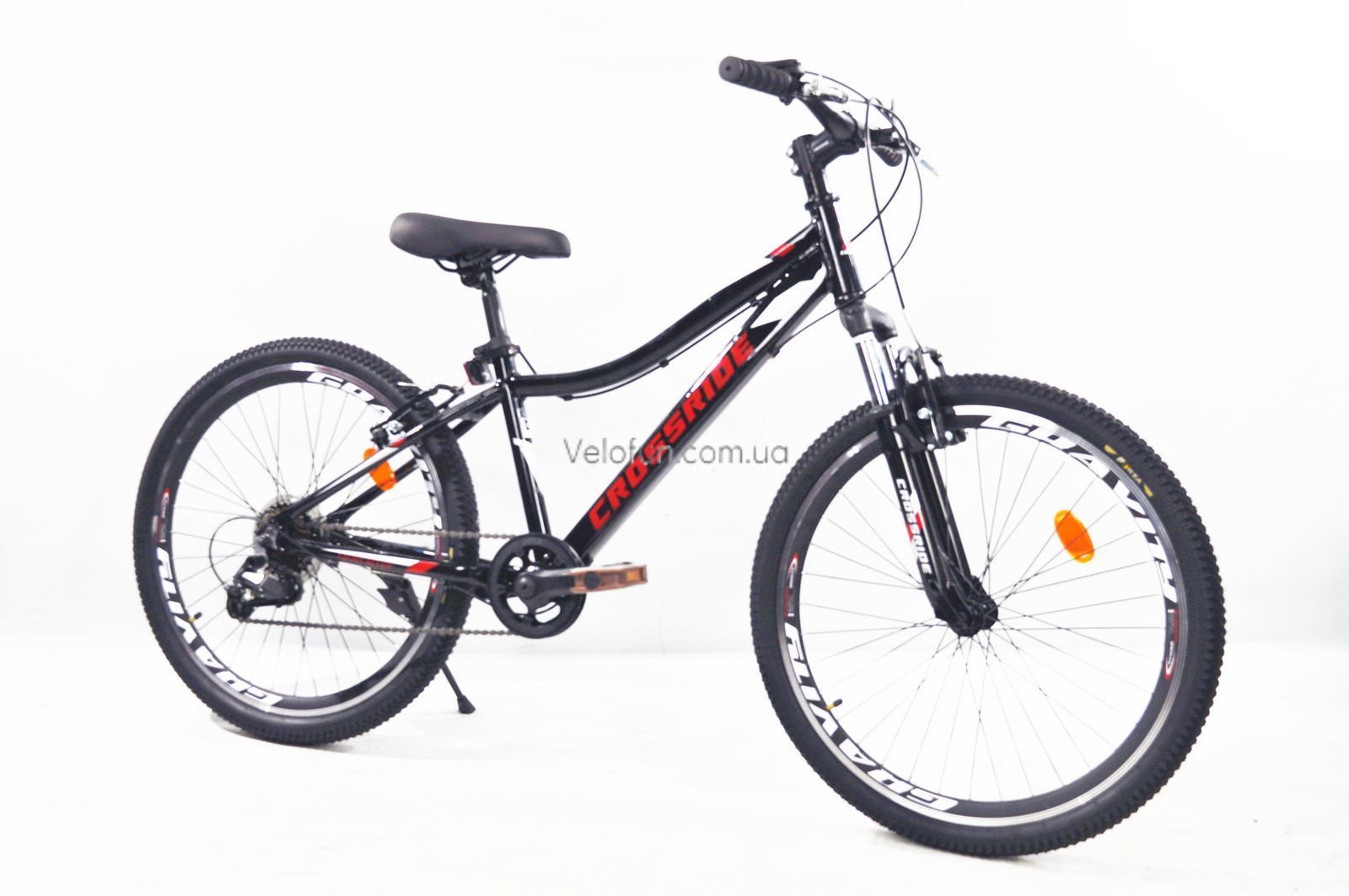 Гірський велосипед Crossride Cross 24" 2026 чорно-червоний + подарунок