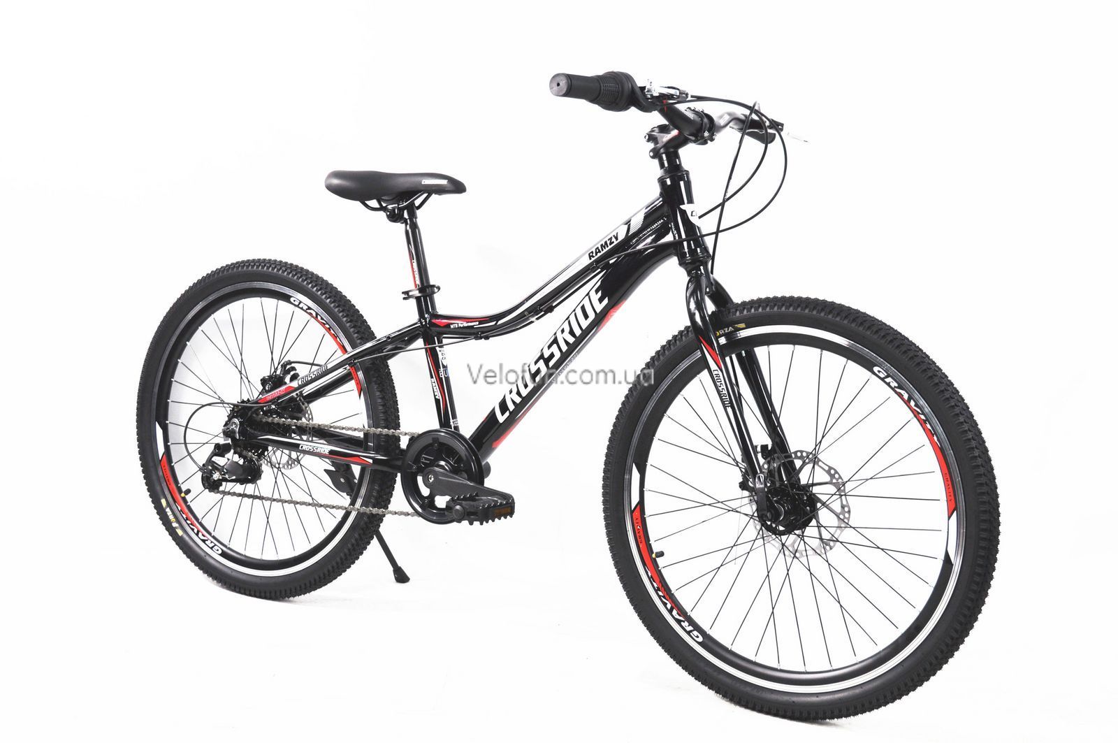 Гірський велосипед Crossride Ramzy 24" 2026 чорно-помаранчевий + подарунок